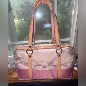 RARE baby pink vintage coach bag
